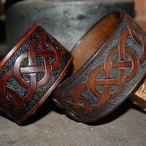 Handmade 100% Leather Celtic Style Wristband leather cuff. bracelet leather cuff leather bracelet