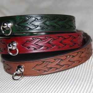 leather choker, choker, gothic weave choker day collar