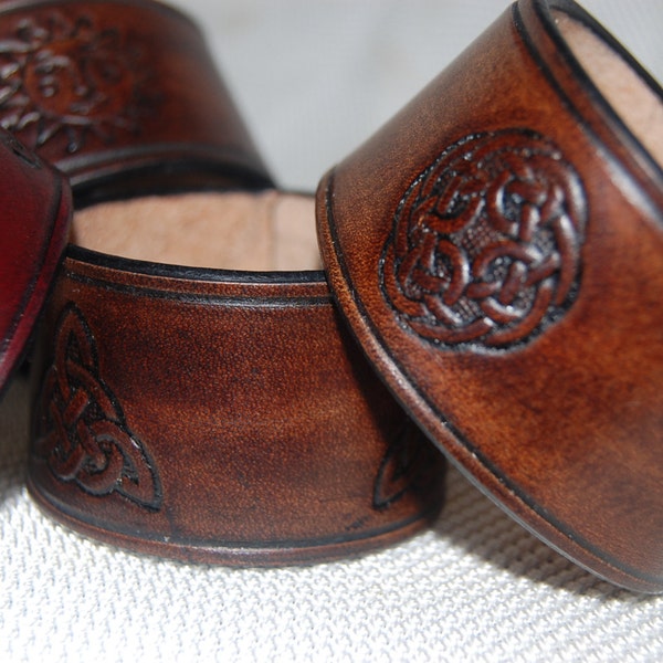 Leather Bracelet.leather cuff.celtic cuff  handmade hand crafted.100% real leather