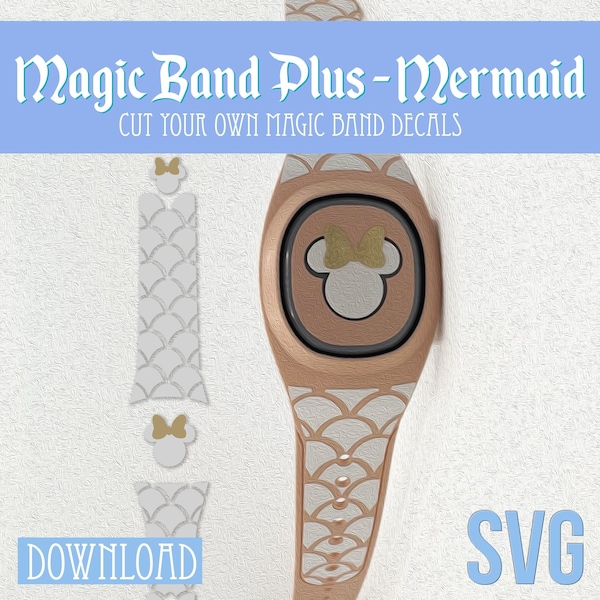 Magic Band Plus - Minnie Mermaid Decal Download - SVG - Template for Cricut