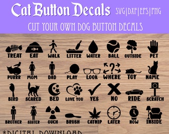 Cut Your Own Decals for Cat Training Buttons - SVG