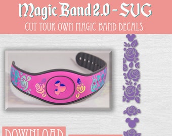 Magic Band Rose Decal Download - SVG - Template for Cricut