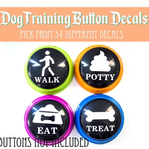 White Symbol Decals for Dog Training Buttons