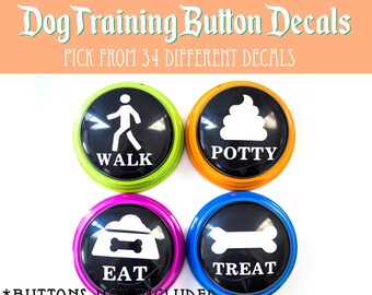 White Symbol Decals for Dog Training Buttons