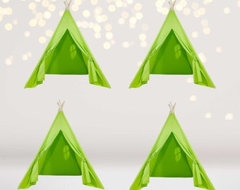 4 pack Kids Sleepover Tents-LUXE Kids Teepee Tent with Lights