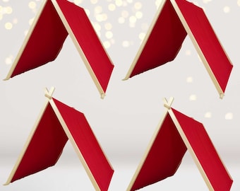 Set van 4 kinderslaaptenten met onderstel en kerstverlichting