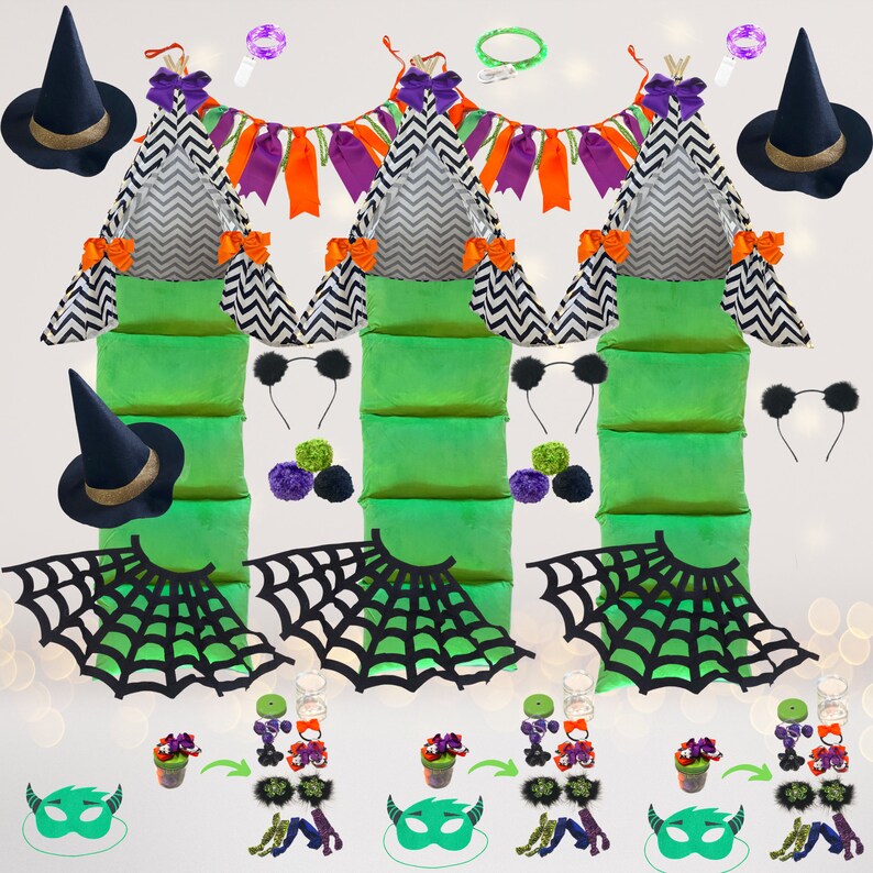 Halloween Glamping Tee Pee Tent Party Box for 3 Witches image 2
