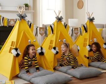 White and Black Bee Party Supplies-Sleepover Kit