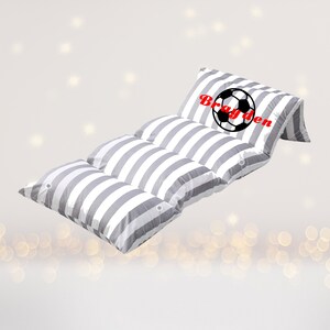 Kids Grey and White Pillow Bed Slipcover, Floor Lounger, Pillow Bed, Gift