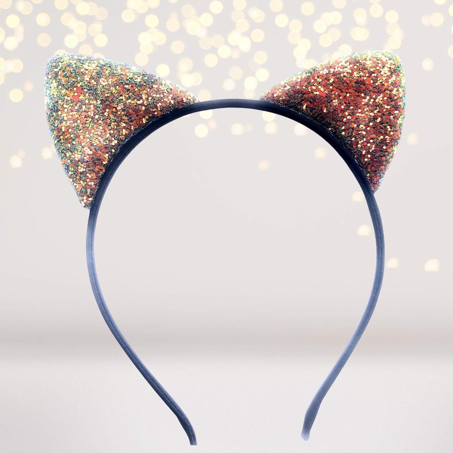 Personalized Glitter Cat Ear headbands Cat Costume Etsy