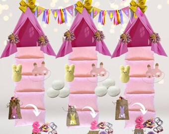 Easter Bunny Sleepover Tent Party Kit- - Everything Included for a Hoppy Celebration