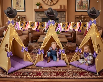 Rustic Cowgirl Party Supplies Tent Set - Western Themed Celebration Pack