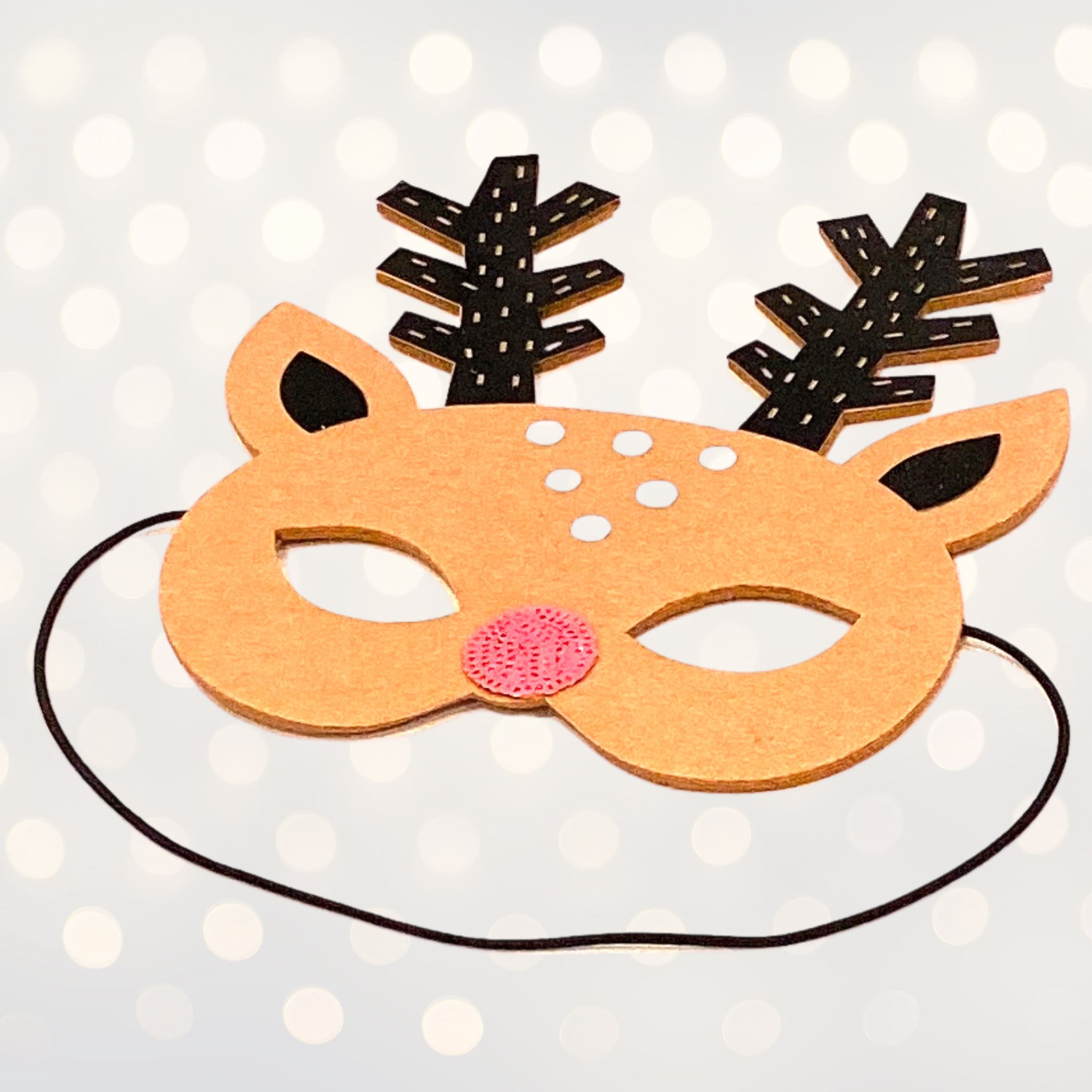 Kids Reindeer Costume Face Mask Rudolph Christmas Costume Etsy