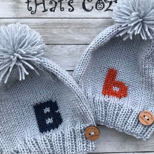 Knitted kid's Hat, 0-4yrs. Personalized, Monogrammed, Custom, 100% hand made.