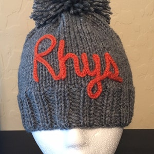 Gorro para Adolecente/Adulto, Unisexo, Personalizado, Monograma, Tejido a mano.