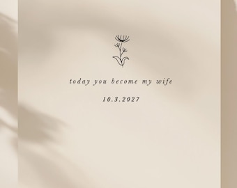 To My Wife Wedding Day Card: Handmade Card for Bride