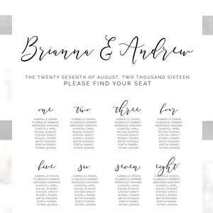 Printable Wedding Seating Chart, Floral Seating Chart, Digital File, Rustic Wedding Seat Assignments, Wedding Seating Chart