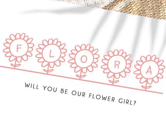 Will You Be My Flower Girl Card, Flower Girl Proposal Card, Flower Girl card