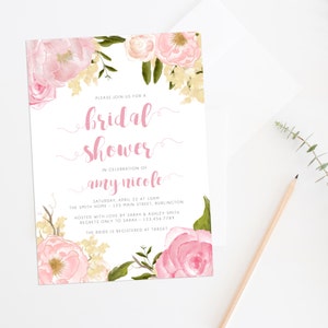 Convite para chá de panela para imprimir, convite para almoço de noivado, convite floral para chá de panela, convite floral para almoço de noivado, convite floral para impressão faça você mesmo