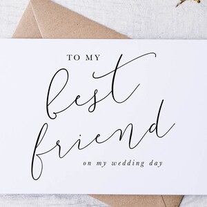 Para mi mejor amiga en el día de mi boda, Tarjeta para mi mejor amiga en el día de mi boda, Tarjeta para mi dama de honor, Tarjeta para la fiesta de bodas