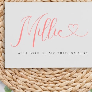 Willst du meine Brautjungfer sein Karte, Willst du meine MOH Karte sein, Hochzeitskarte personalisiert, Hochzeit Party Karte