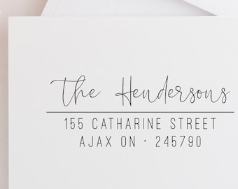 Personalized Housewarming INCLUDES HANDLE Return Address Stamp #70 Gifts Wooden or Self-Inking Weddings Newlyweds