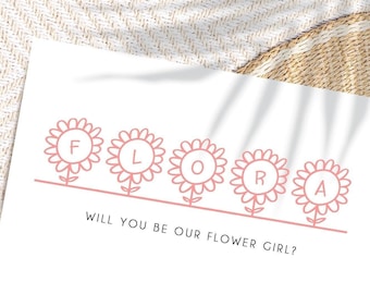 Will You Be My Flower Girl Card, Flower Girl Proposal Card, Flower Girl card