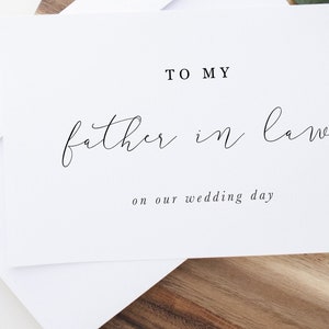 Carte Le jour de mon mariage à mon beau-père, Carte de ma belle-famille, Carte de mariage à mes beaux-parents, A mes parents, Carte de mariage