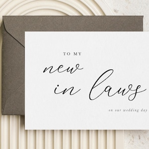 À mes beaux-parents, Carte Le jour de mon mariage, Carte du jour de mon mariage À mes beaux-parents, Carte du jour de mon mariage, À mes parents, Carte du jour de mon mariage