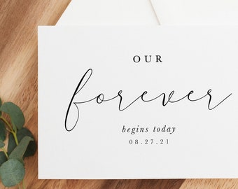 Our forever begins today card, To My Husband On Our Wedding Day Card, To My Groom Card, Bride Card, Wedding Day Card, to My Husband