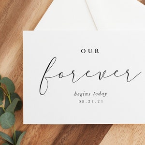 Our forever begins today card, To My Husband On Our Wedding Day Card, To My Groom Card, Bride Card, Wedding Day Card, to My Husband