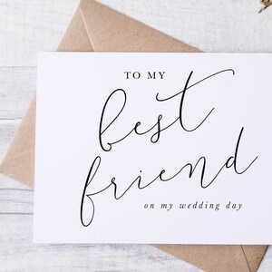 Para mi mejor amiga en el día de mi boda, Tarjeta para mi mejor amiga en el día de mi boda, Tarjeta para mi dama de honor, Tarjeta para la fiesta de bodas