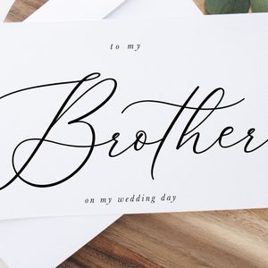Tarjeta para mi hermano en el día de mi boda, Tarjeta para mi hermano, Tarjeta del día de boda para mi hermano, Para mi hermano, Tarjeta del día de boda
