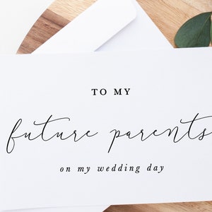 Tarjeta para el día de mi boda, para mis futuros padres, tarjeta para el día de mi boda, tarjeta para mis suegros, tarjeta para el día de mi boda, para mis padres, tarjeta para el día de mi boda