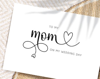 To My Mom On my Wedding Day Card, To My Mom Card, Wedding Day Card to mom, To My mom, Wedding Day Card