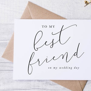 Para mi mejor amiga en el día de mi boda, Tarjeta para mi mejor amiga en el día de mi boda, Tarjeta para mi dama de honor, Tarjeta para la fiesta de bodas