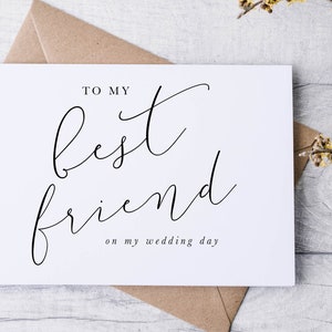Para mi mejor amiga en el día de mi boda, Tarjeta para mi mejor amiga en el día de mi boda, Tarjeta para mi dama de honor, Tarjeta para la fiesta de bodas