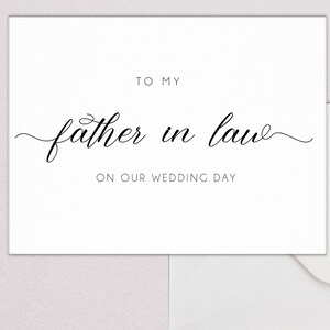 Carte Le jour de mon mariage à mon beau-père, Carte de ma belle-famille, Carte de mariage à mes beaux-parents, A mes parents, Carte de mariage