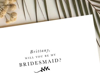 Bridesmaid Proposal Card: Simple Floral Design