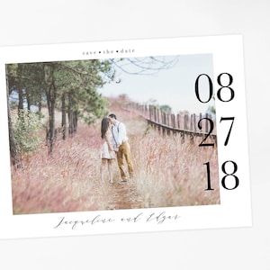 Postal con calendario para guardar la fecha, postal con papel Kraft para guardar la fecha, postal rústica para guardar la fecha, postal imprimible para guardar la fecha, anuncio de boda