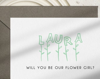 Will You Be My Flower Girl Card, Flower Girl Proposal Card, Flower Girl card