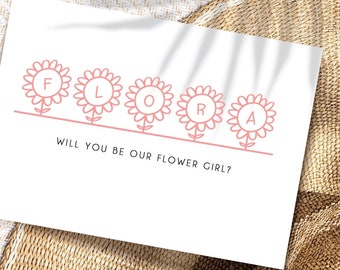 Will You Be My Flower Girl Card, Flower Girl Proposal Card, Flower Girl card