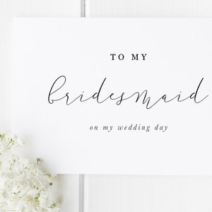 Tarjeta para mi dama de honor en el día de mi boda, tarjeta para mi dama de honor, tarjeta para mi cortejo nupcial, tarjeta para el día de la boda