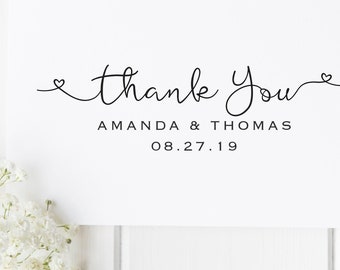 Wedding Thank You Tag Stamp, Wedding Favor Stamp, Wedding Thank You Stamp, Self Inking Wedding Stamp