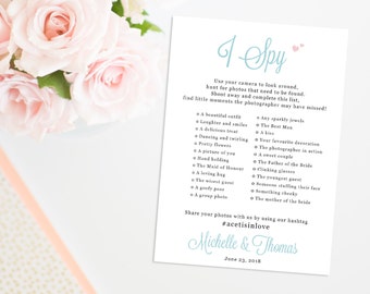 I Spy Wedding Game, Photo Checklist Printable Card