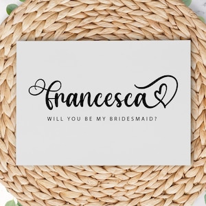 Serez-vous ma carte de demoiselle d'honneur, Serez-vous ma carte du ministère de la Santé, carte de mariage personnalisée, carte de fête de mariage