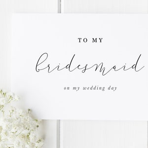 Tarjeta para mi dama de honor en el día de mi boda, tarjeta para mi dama de honor, tarjeta para mi cortejo nupcial, tarjeta para el día de la boda