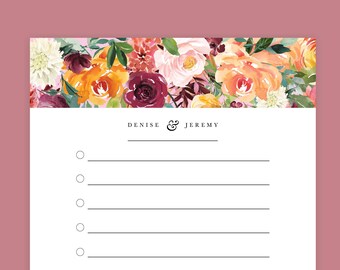 Personalized to Do List Pink Floral Notepad | Custom Planner With Check ...