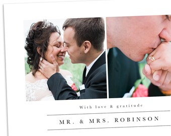 Wedding Thank You Card, Wedding Thank You Postcard, Wedding Photo Thank You, Wedding Thank You