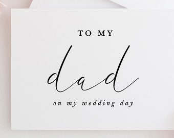 To My Dad On my Wedding Day Card, To My Dad Card, Wedding Day Card to Dad, To My Dad, Wedding Day Card
